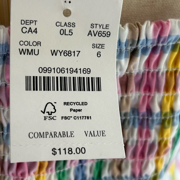 NWT J Crew Factory checked maxi sundress. Size 6. Smocked back, feminine colors - Picture 7 of 16